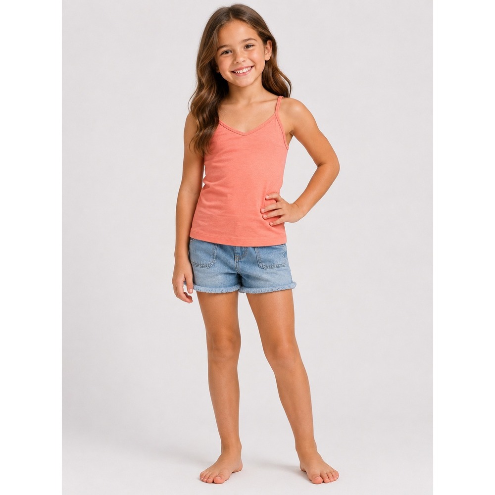 Old Navy Girls Coral Peach Cami Tank Top Spaghetti Strap V-Neck Size Medium M 8